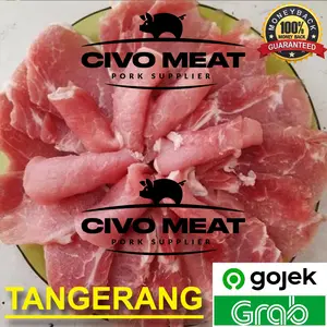 Civo Meat Daging Paha Babi Slice Tipis 2-3mm 500g Cocok untuk Shabu atau Grill Non Halal Tangerang