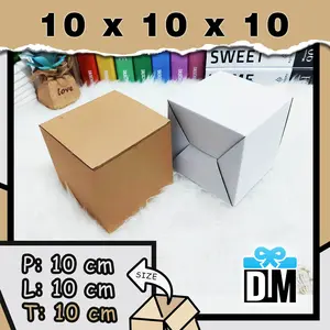 Kardus 10 x 10 x 10 cm Dus Box 10x10x10 cm Kotak Packing Putih Coklat