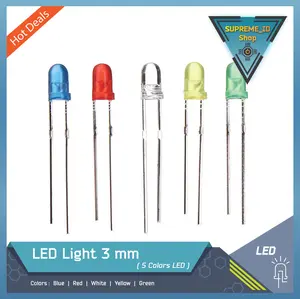 LED Light 3mm Lampu 3 mm Biru Merah Putih Kuning Hijau | Arduino
