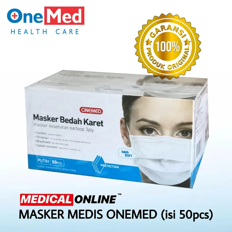 Masker One Plus Earloop MASKER ONEMED EARLOOP ISI 50 PUTIH MEDICALONLINE MEDICAL ONLINE - Shop ...