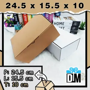 Kardus 25 x 15 x 10 cm Dus Box 25x15x10 cm Kotak Packing Putih Coklat