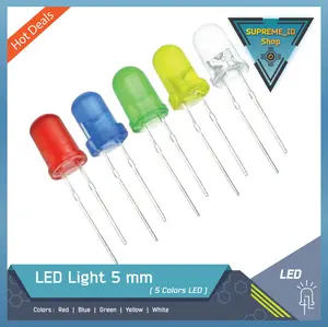 LED Light5mm Lampu 5 mm Biru Merah Putih Kuning Hijau | Arduino