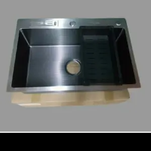 Paket lengkap kitchen sink Thesink 6845 black tinggal pasang