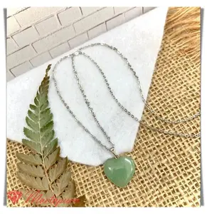 KLM0076 Kalung Ring Stenlis Bandul Batu Giok Cina