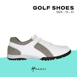 Hazely Official - Sepatu Golf UNISEX Premium Marva | Putih Abu-abu | Anti Licin Ringan Nyaman | Desain Modern | All Size 38-43.