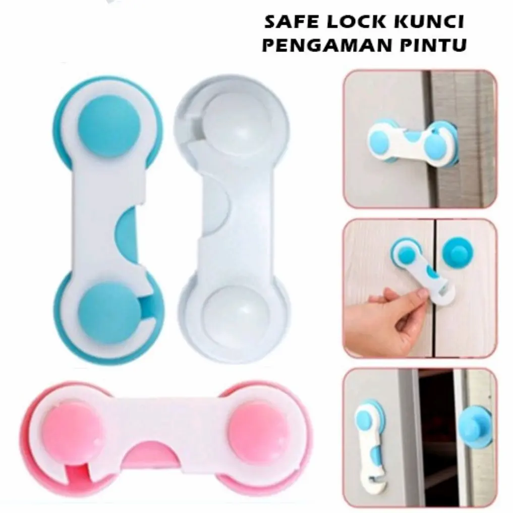 3pcs Pengaman Laci Lemari Pengait Pintu Penahan Kulkas Pengunci Furniture