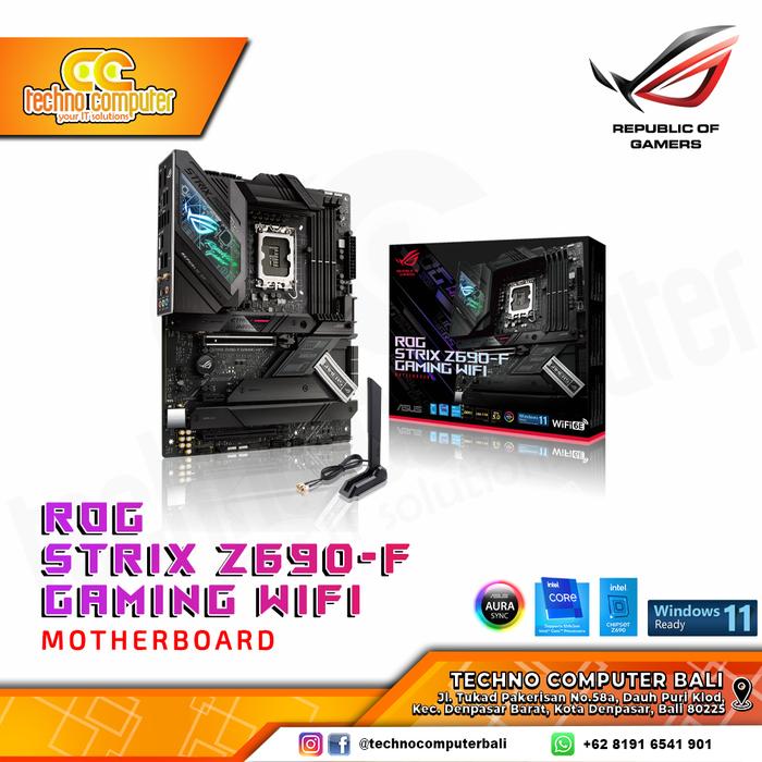 Gambar MOTHERBOARD ASUS ROG Strix Z690-F GAMING WIFI - ATX LGA 1700 dari Techno Computer Bali Kota Denpasar Tokopedia