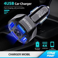 Gambar Charger Mobil Adaptor Car Charger 4 USB Quick Power 3.0 Fast Charging - BK358 - HITAM dari CyanMart Kota Administrasi Jakarta Barat 2 Tokopedia