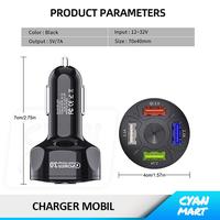 Gambar Charger Mobil Adaptor Car Charger 4 USB Quick Power 3.0 Fast Charging - BK358 - HITAM dari CyanMart Kota Administrasi Jakarta Barat 5 Tokopedia