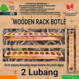 Wooden Botle Rack D8 cm 2-5L Tempat Botol Minuman Kayu Serbaguna