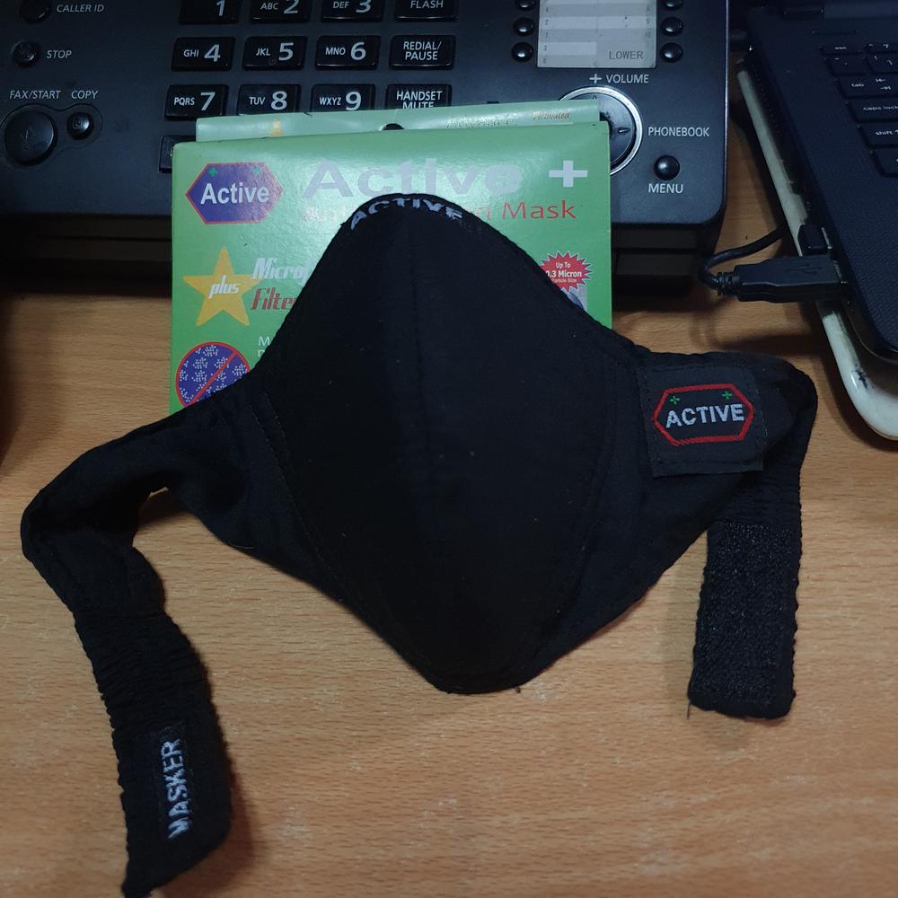 MASKER ANTI POLUSI ACTIVE FILTER SERAT MIKRO FIBER PENDEK