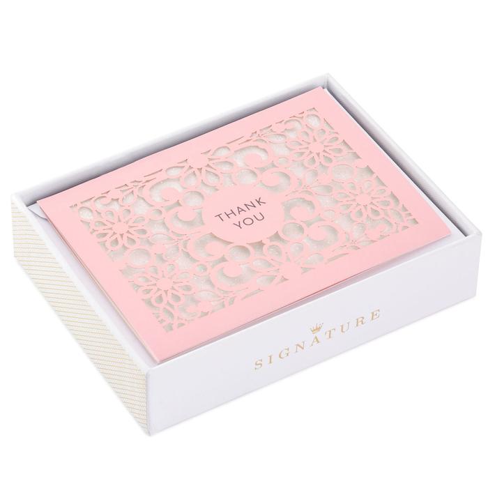 Gambar GREETING CARD- HALLMARK- LASER-CUT PINK FLORAL BLANK- THANK YOU NOTES dari Hallmark Cards Indonesia Kota Administrasi Jakarta Utara Tokopedia