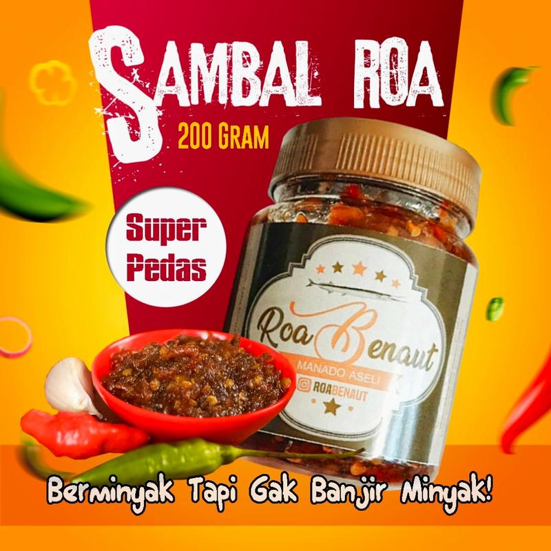 Sambal Roa Asap Manado Tanpa MSG - Sambel Ikan Roa Pedas 200 gram ...