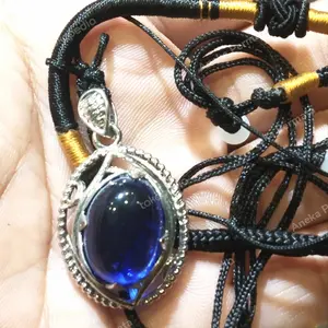 Kalung Liontin Batu Akik King Safir Sapphire Bonus Tali