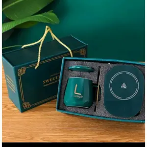Mug penghangat premium set Box ceramic listrik