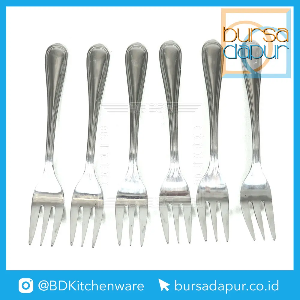 SMVD Garpu Kue 6 pc / Pack ( Lis/Line/Garis ) Garpu Kecil Buah