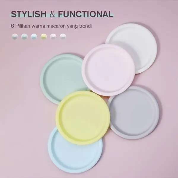 BONBOX 6Pcs Piring Makan Bulat Set Warna Warni BPA Free Termurah BTW02D