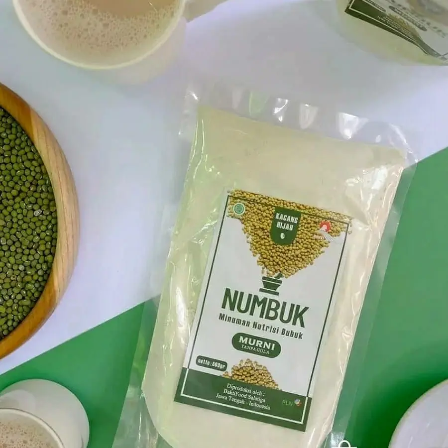 bubuk minuman kacang hijau lokal murni Numbuk 500gr kaya gizi