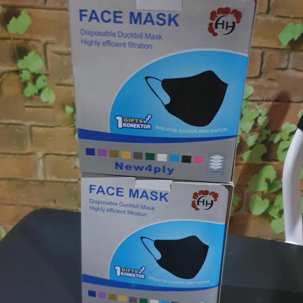 masker duckbill isi 50 pcs warna hitam