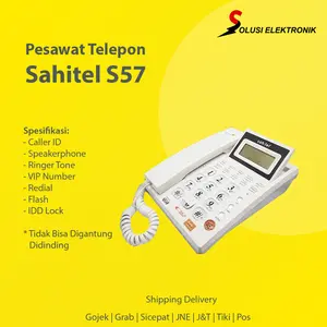 Sahitel S57 Pesawat Telepon Kabel Dinding Rumah Kantor - White