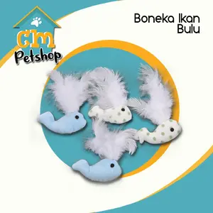Mainan Kucing Boneka Ikan Bulu
