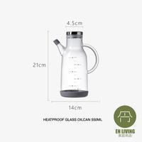 Gambar EN LIVING Heatproof Glass Oilcan 550ml / Botol Minyak / Botol Kaca dari EN LIVING Kota Bandung 3 Tokopedia