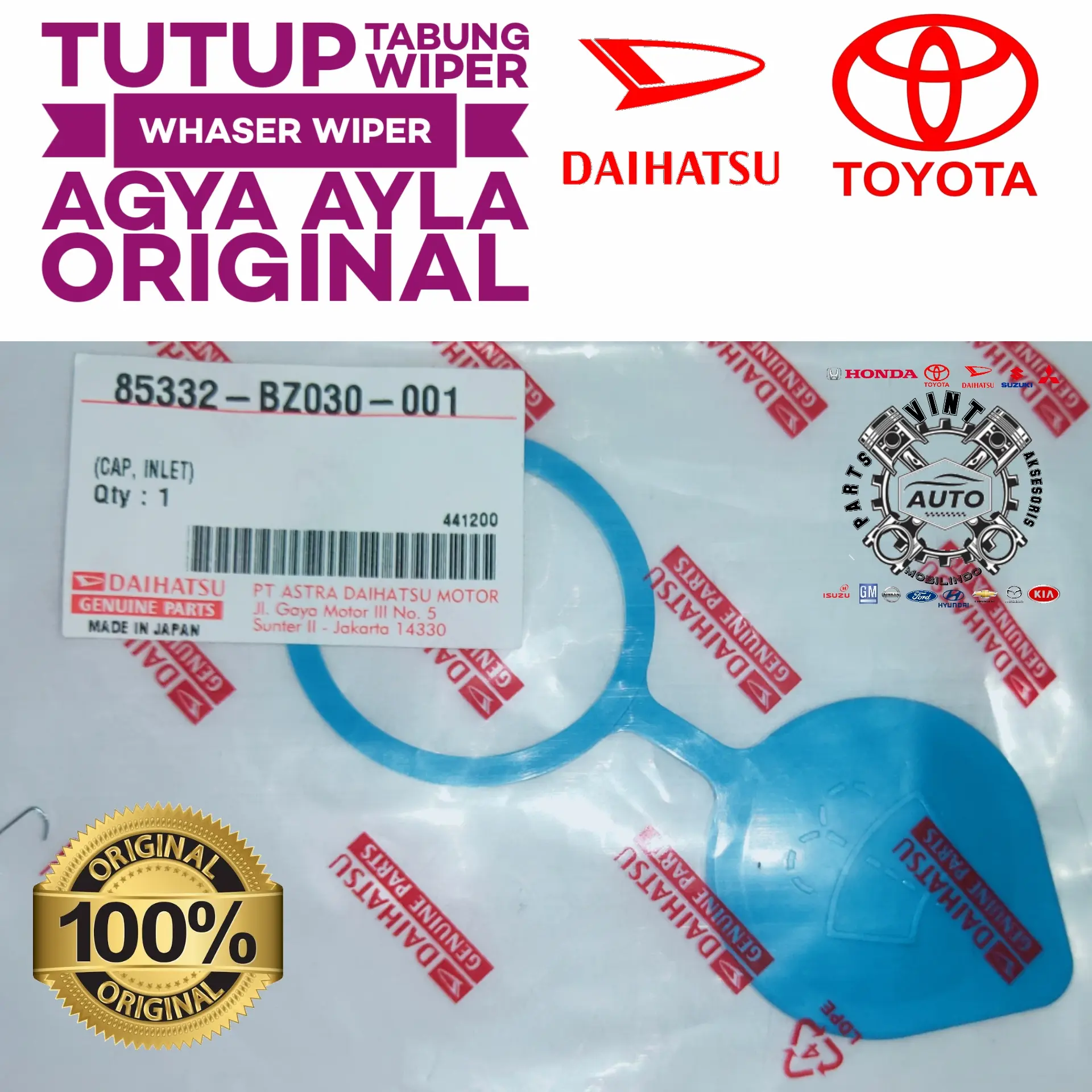 TUTUP TABUNG WIPER WHASER WIPER AGYA AYLA ORIGINAL