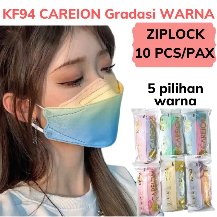 MASKER KOREA KF94 MASKER EVO Plusmed GRADASI WARNA PELANGI CAMPUR /PC