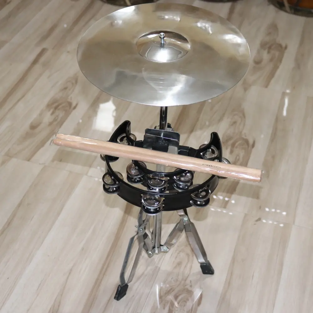 Satu Set Simbal 12 Inchi Stand Simbal Tamborine Double Stick