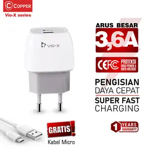 COPPER TRAVEL CHARGER 2 PORT 3.4A