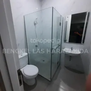 Partisi Kaca Tempered 10mm Sekat Kamar Mandi