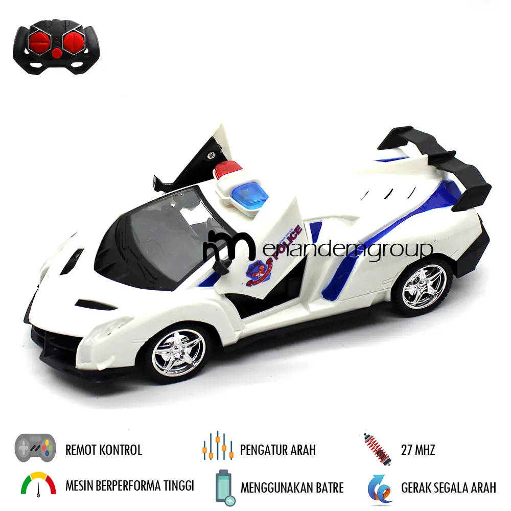 Mainan Mobil Remot Kontrol RC Mobil Polisi Lite
