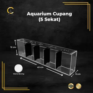 Aquarium Acrylic Soliter Cupang 5 Sekat / Akuarium Ikan Cupang Murah