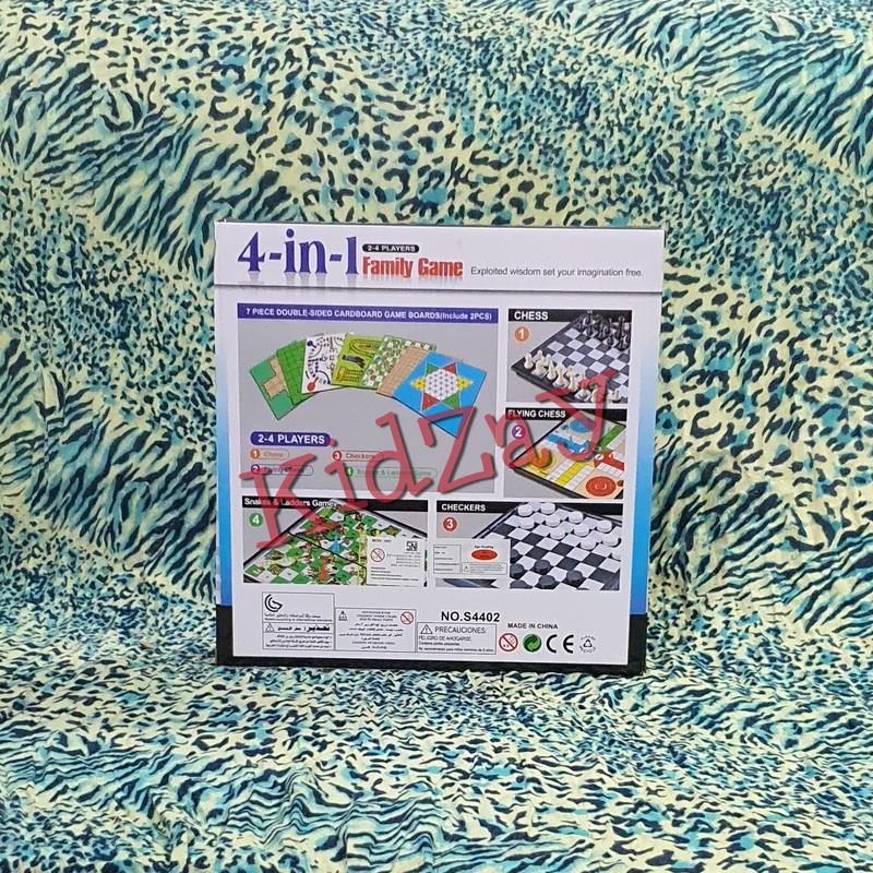 KZ Magnetic Board Game Besar 4 in 1 Catur Ular Tangga Ludo Checkers 1