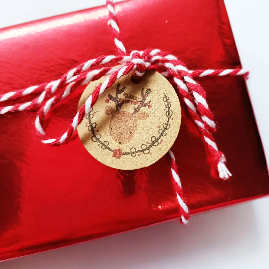 tag untuk kemasan natal christmas bentuk bulat harga SATUAN ECER