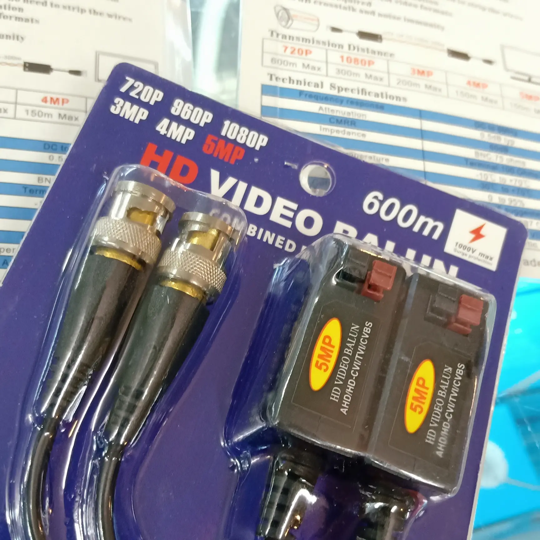 VIDEO BALUN AHD HDCVI HDTVI CVBS 3MP 4MP 5MP