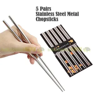 Sumpit Stainless Steel Anti Slip Sumpit Korea 1 Set 5 Pasang 10 Pcs