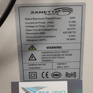 Solar panel 50wp Mono Overlapping Zanetta High Efficiency