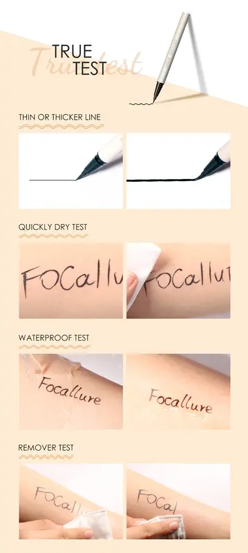 FOCALLURE waterproof eyeliner 24 hours smooth black liquid FA91 6