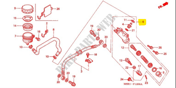Gambar CYLINDER SUB ASSY RR MASTER 43510-MBR-J11 Suku Cadang Asli Honda Impor dari Webike Indonesia Kota Administrasi Jakarta Selatan Tokopedia