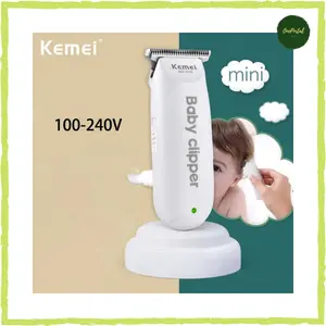 Alat Cukur Rambut Bayi Elektrik Mini Baby Clipper KM-1319 dengan 3 Mata Pisau & Desain Ergonomis 100-240V