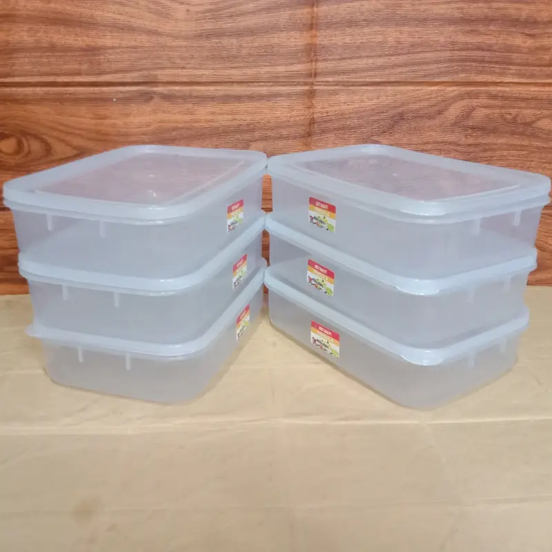 6 pcs toples kotak / kotak makan trisula / bok serbaguna 900 ml 3