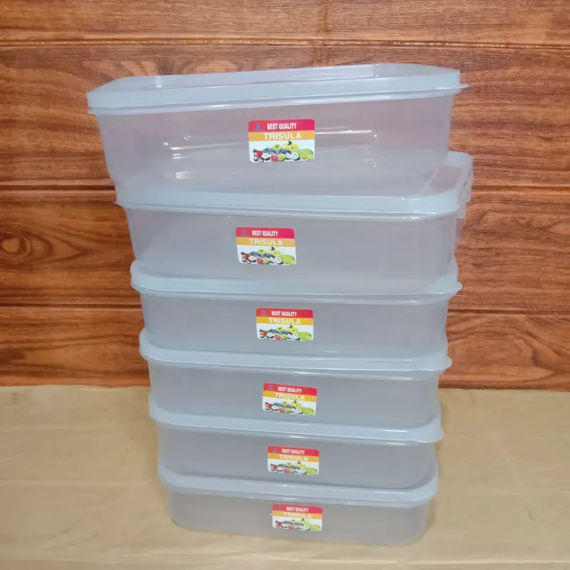 6 pcs toples kotak / kotak makan trisula / bok serbaguna 900 ml 2