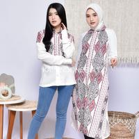 Gambar KI Kemeja Loose Panjang Tunik Dress Dayana Jumbo Tenun Lea Pink Hitam - Hitam, 4 dari KainIndonesiaco Kota Administrasi Jakarta Timur 1 Tokopedia