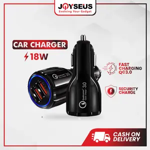 JOYSEUS QC3.0 Car Charger 3.1A Dual USB Charging Black - CM0001