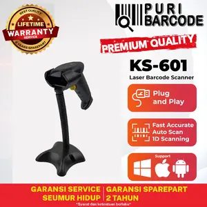 KASSEN KS-601 BARCODE SCANNER 1D AUTOSCAN&CONTINOUS USB+STAND