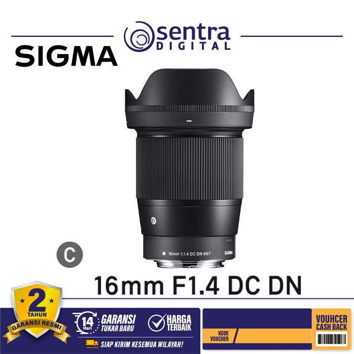 Gambar Lensa Sigma 16mm F/1.4 DC DN (C) F/SONY dari Sentra Digital Kota Surabaya Tokopedia