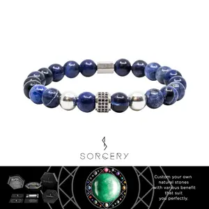 SORCERY Bracelet 18K REALGOLD Gelang Kulit Pria Wanita-NatStone09