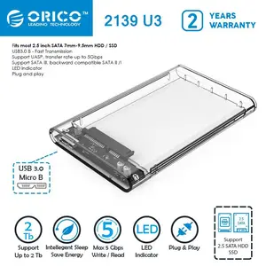 case HDD ORICO 3.0 transparan