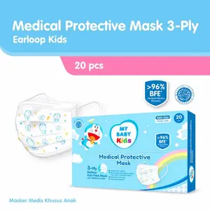 Doraemon Masker My Baby Kids Medical Protective Mask Isi 20 Pcs